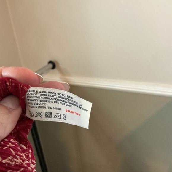 Fat Face Boho Folk Red Printed Tapered Pants | Women’s US 4 / UK 8 - Picture 9 of 9